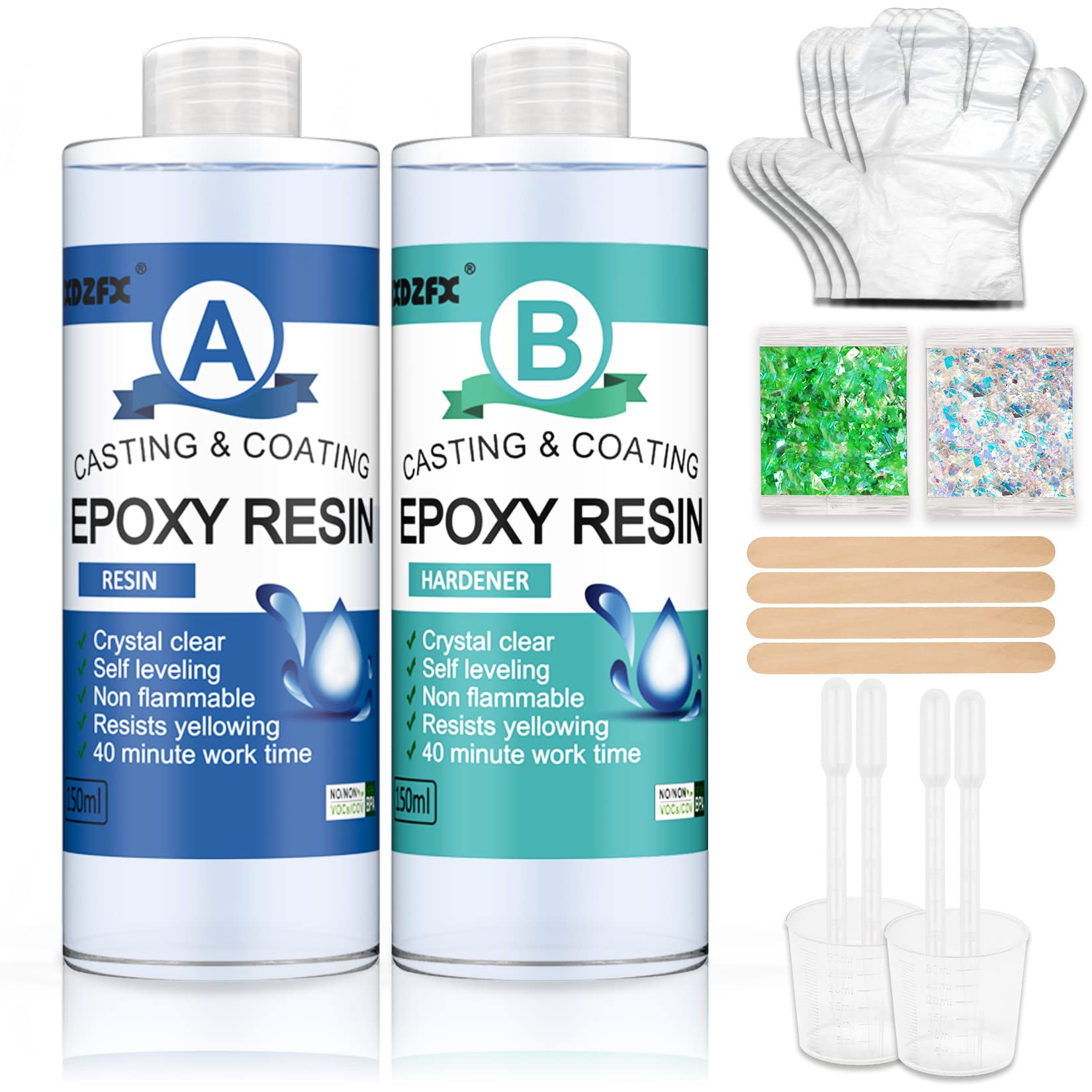 Buy Epoxy Resin and Hardener Kit 300ml/325g 2 Part Crystal Clear