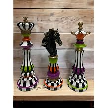 Derya Design Art Dekoratif Mackenzie Satran  Tak m  Heykel Biblo, 3'l  Set, 30-37 cm