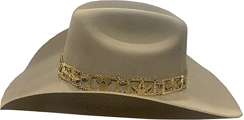 GENUINE TEXAS BRAND Sombrero con joyas masónicas doradas