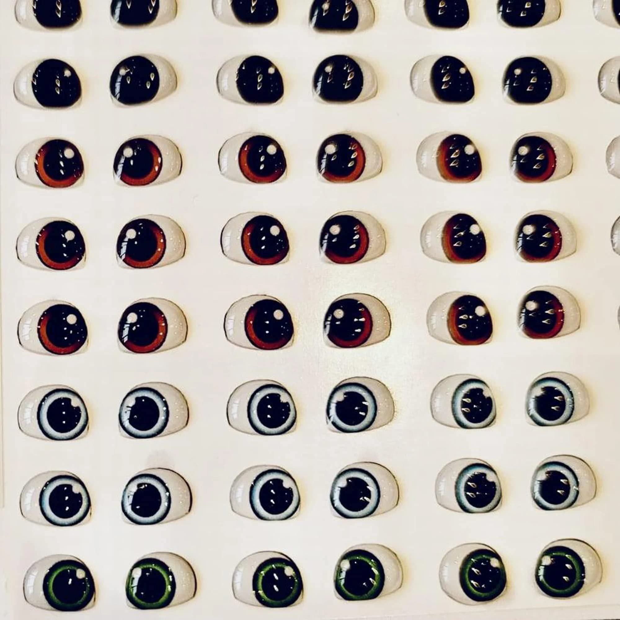 Adhesive Resin Eyes for Clays Multicolor STY R045 (X-SM - PP) 64Pairs