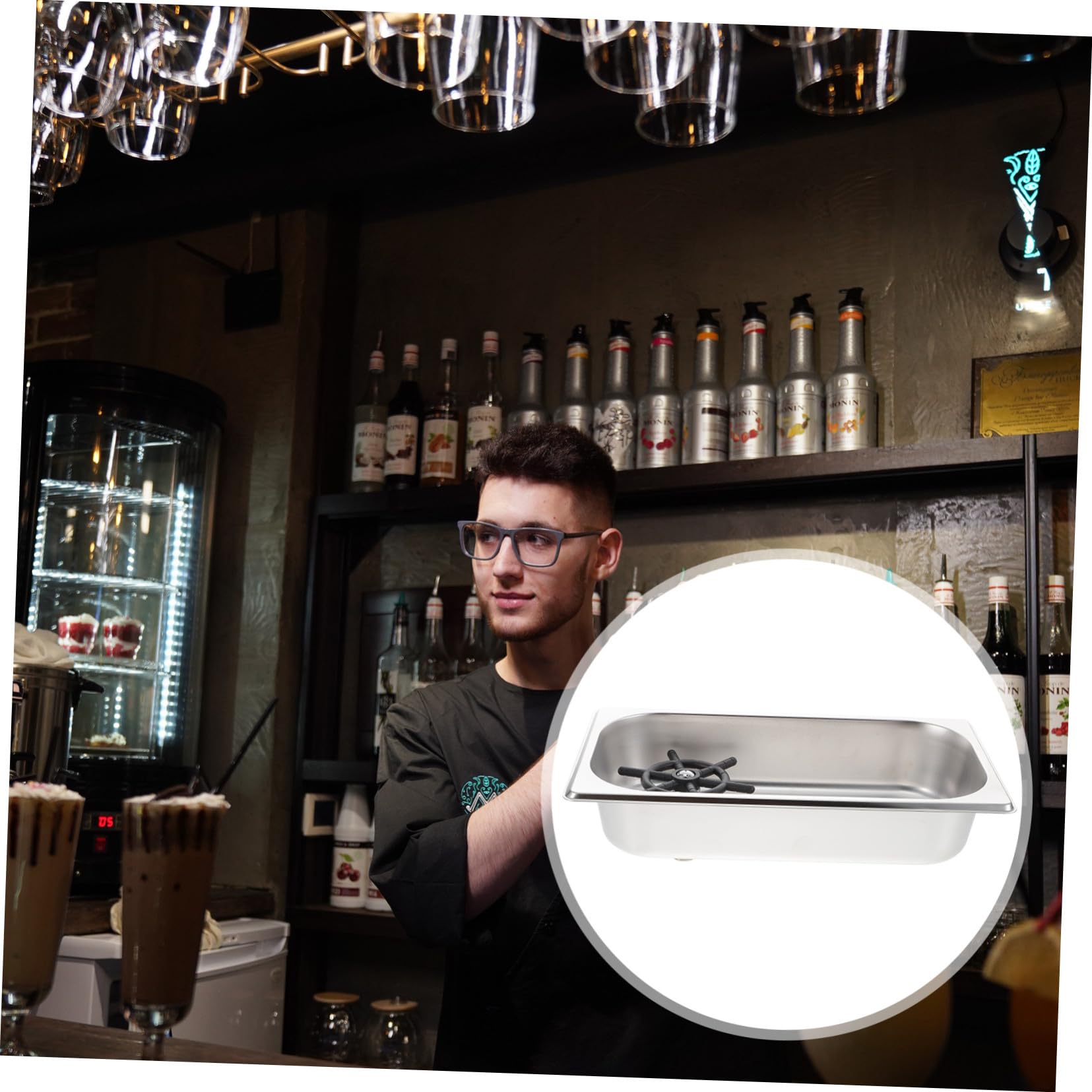 Outanaya Automatischer Barbecherspüler Robuster und Zuverlässiger Glaswasch Spülmaschine aus Edelstahl mit Silikon für Schnellen und Gründlichen Reinigungseinsatz