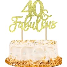 Buy ANCTEY 3 Packs Gold Glitter 40th Cake Topper 40 & Fabulous Cake ...