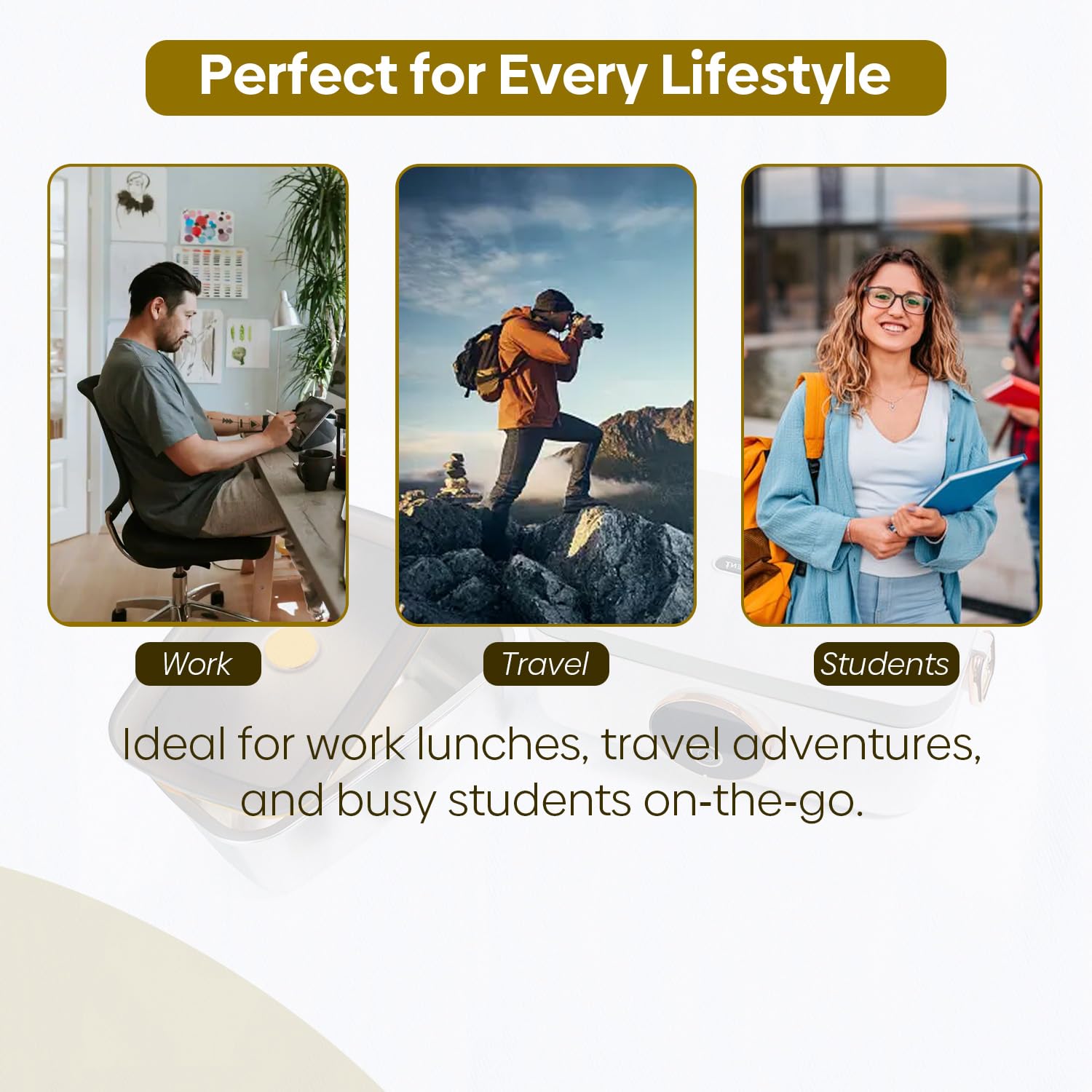 Lunch Box elettrico da 1 litro, scaldavivande portatile con ricarica rapida, a prova di perdite, per lavoro, viaggi, attività all'aperto, borsa termica e contenitore in acciaio inox, set di posate
