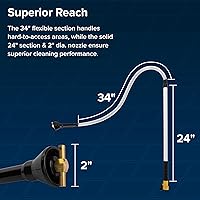 Vista 5 de Camco Enjuagadora Swivel Stik para Tanque de Retención de RV – Cuenta con Potente Acción de Limpieza Giratoria y 34 Pulgadas de Alcance Flexible