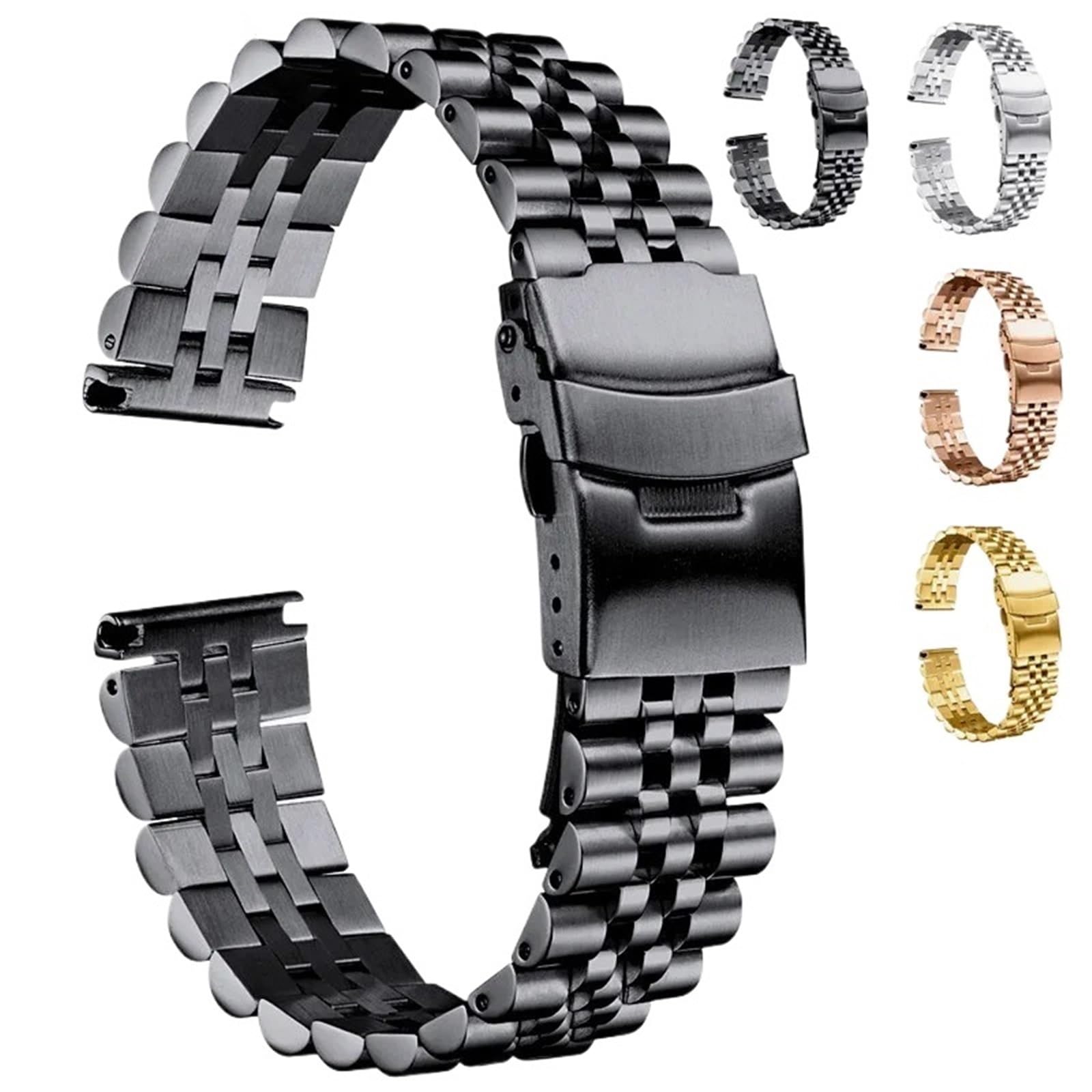 Correa de Reloj de Acero Inoxidable, Banda de Metal, Pulsera de Repuesto Universal de liberación rápida for Hombres y Mujeres
