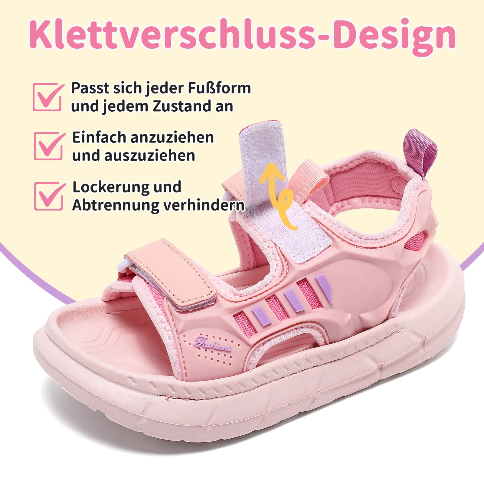 Sandale Enfant EVA Sandales Fille et Garçon, Sandalettes Bouts Ouverts Antidérapantes pour Enfants, avec Fermeture à Double Scratch, Confortables Sandales pour Les Activités en Plein Air