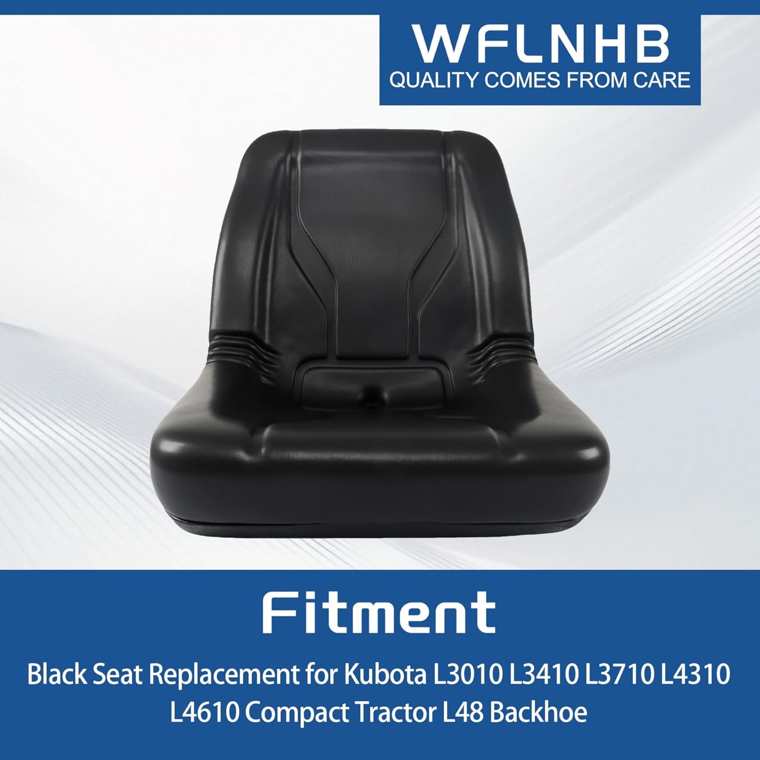 WFLNHB Black Seat Replacement for Kubota L3010 L3410 L3710 L4310 L4610 Compact Tractor L48 Backhoe
