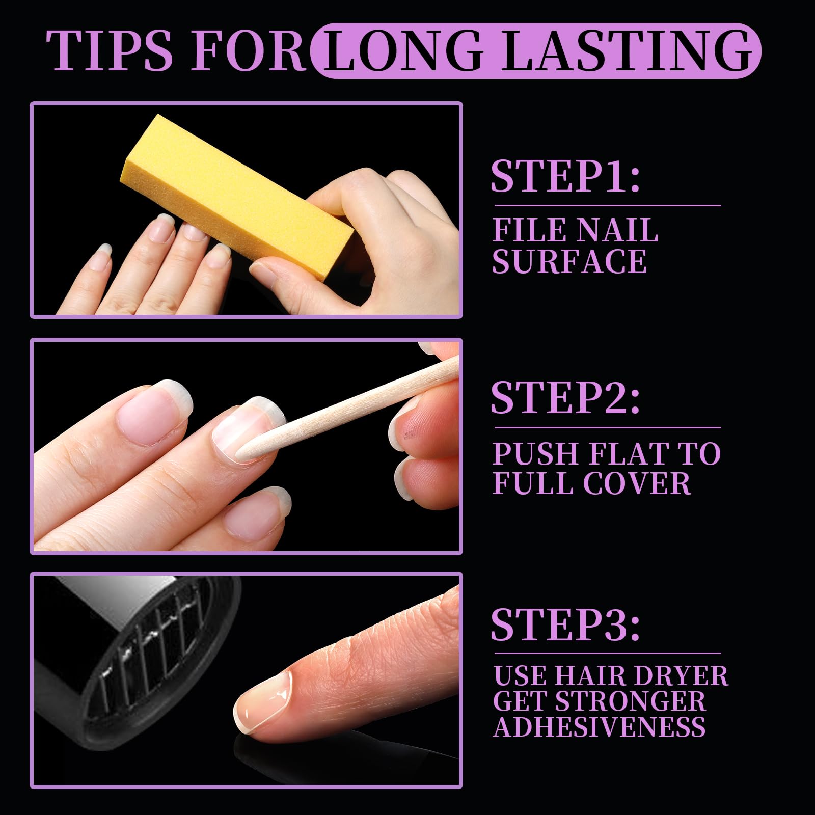Press on Nails: 600 Nail Adhesive Tabs - No Glue Needed -4