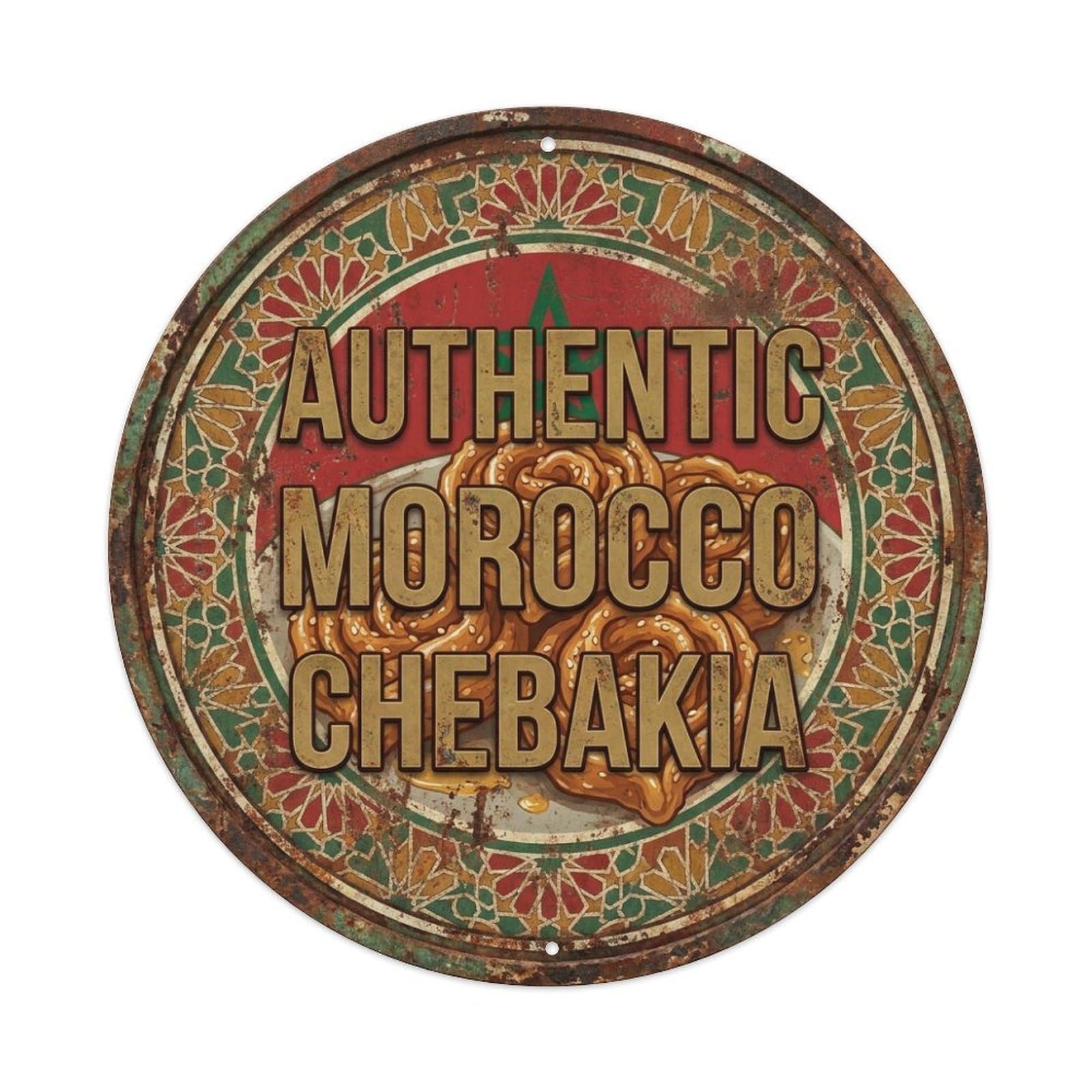 Morocco Chebakia Travel Dessert Sweet Cuisine Metal Tin Sign