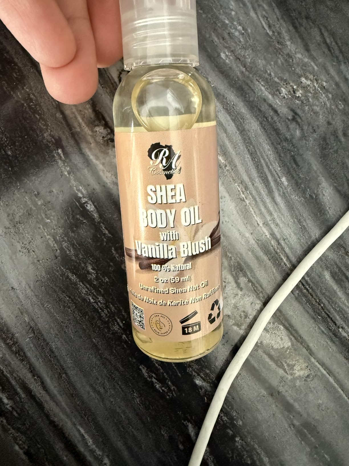 RA COSMETICS Shea Body Oil, Vanilla Blush – Lightweight African Body Oil with Unrefined Shea Nut Oil from Ghana – Hydrating Moisturizer for Dry Skin – Softens & Smoothes Skin from Head to Toe – 2oz