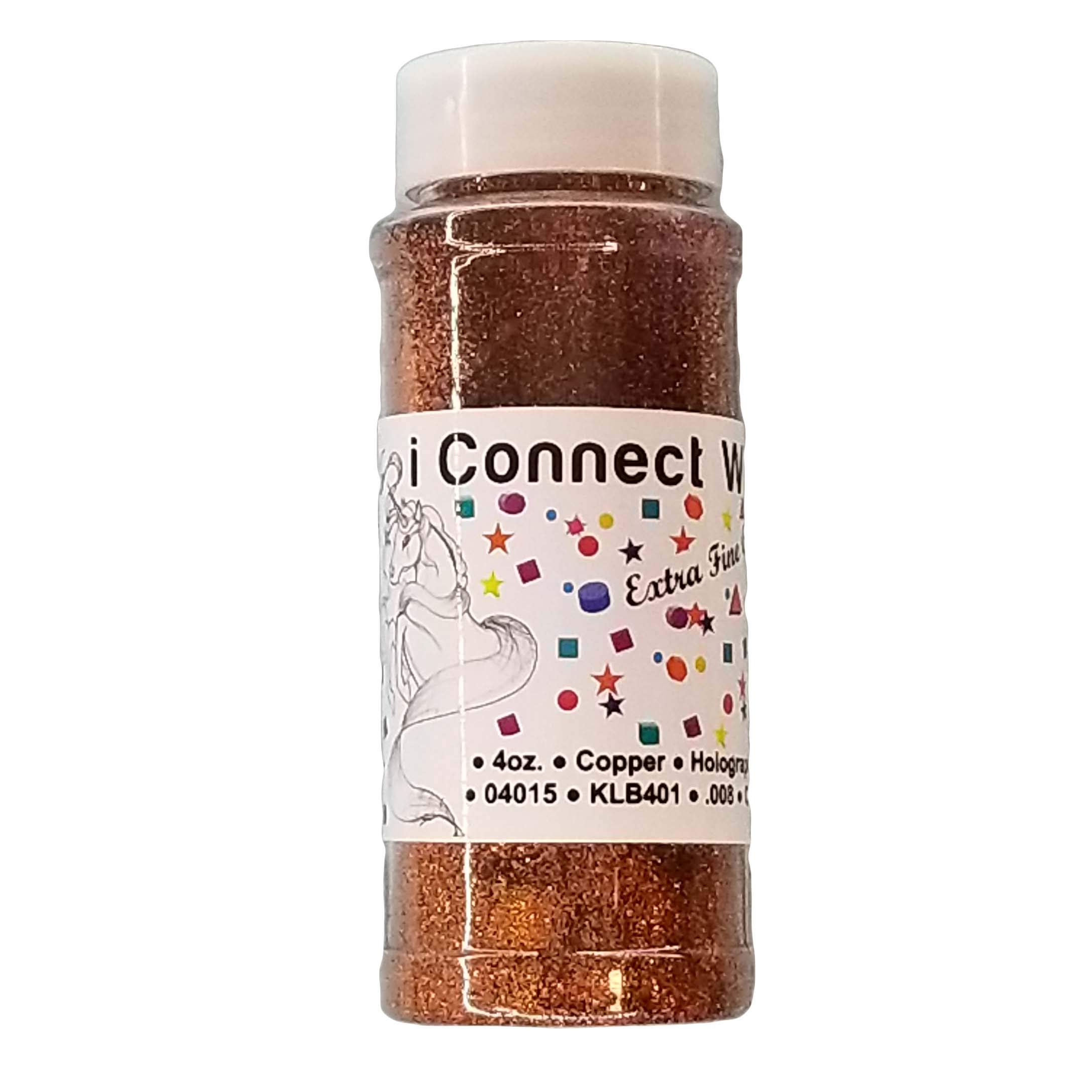 iConnectWith Glitter – Copper, Extra Fine Holographic Glitter; Multi-use for Crafts, Decorations, Nail Art, Makeup, Tumblers, Resin Art, and DIY Projects