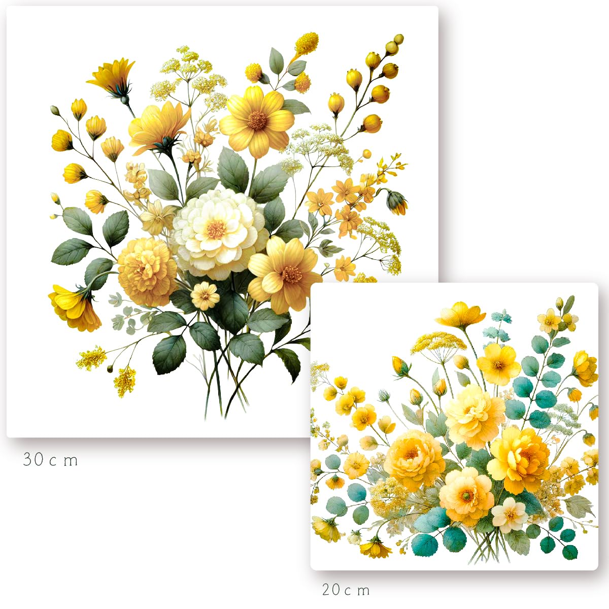Amazon.co.jp: 風水アート イエローブーケ 絵画 水彩画風 黄色い花の絵
