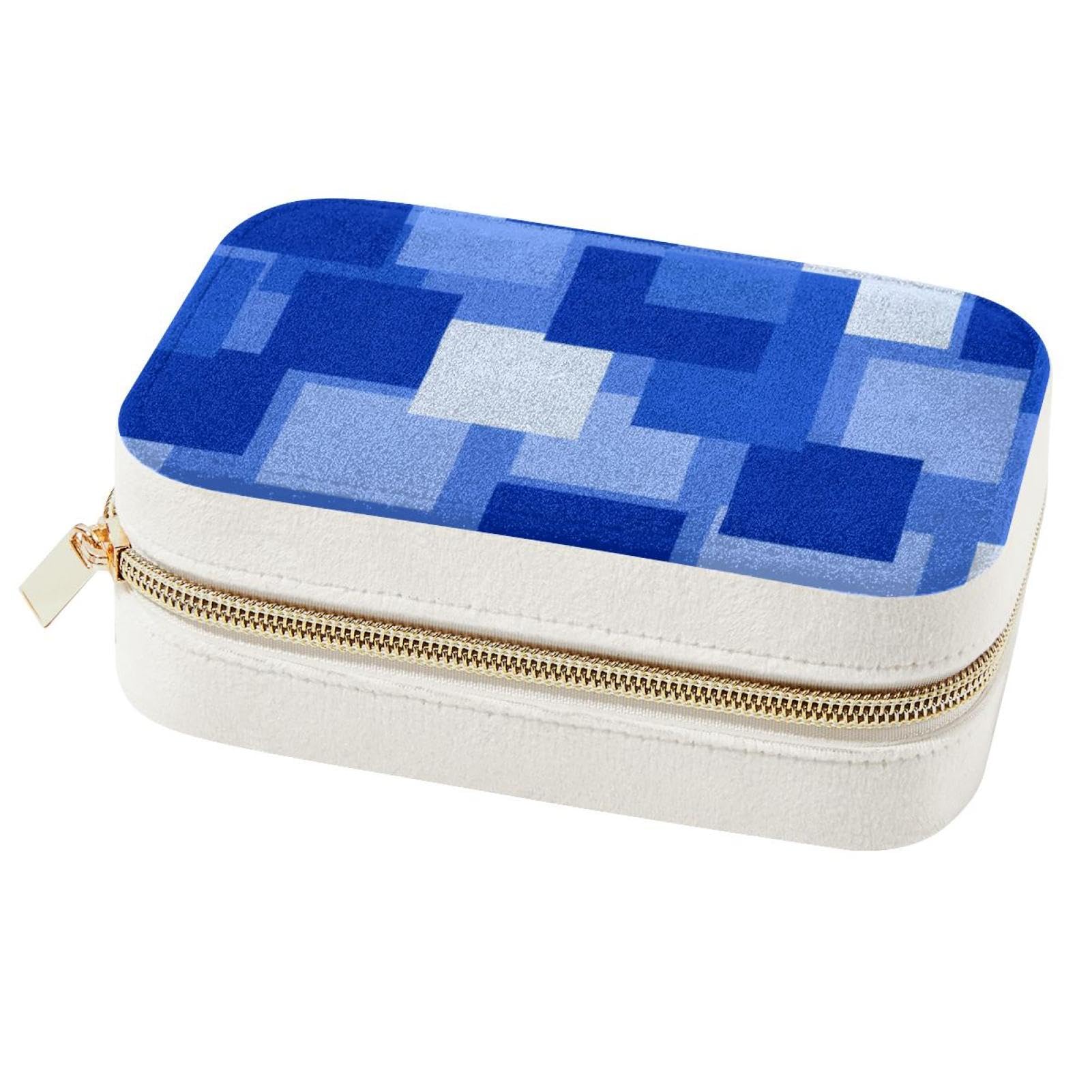 Boîte à bijoux pour filles et femmes, l'idée cadeau carrée bleue