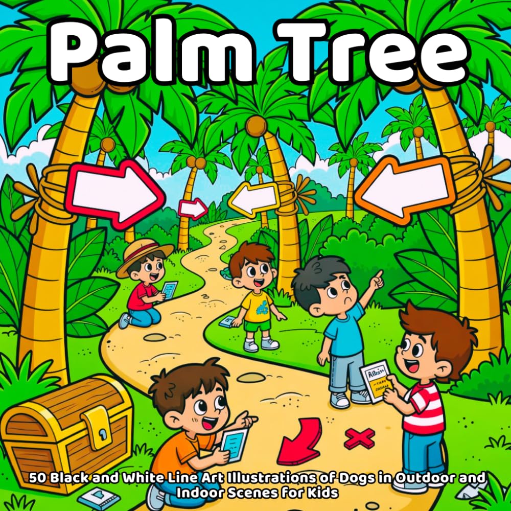 Palm Tree Coloring Book: 50 Tropical Coloring Pages with Palm Trees, Beaches, and Nature Scenes