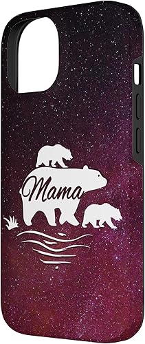 Miniatura 5 de Funda para iPhone 15 Pro Mama Bear con 2 cachorros Space Stars Galaxy Mama Bear