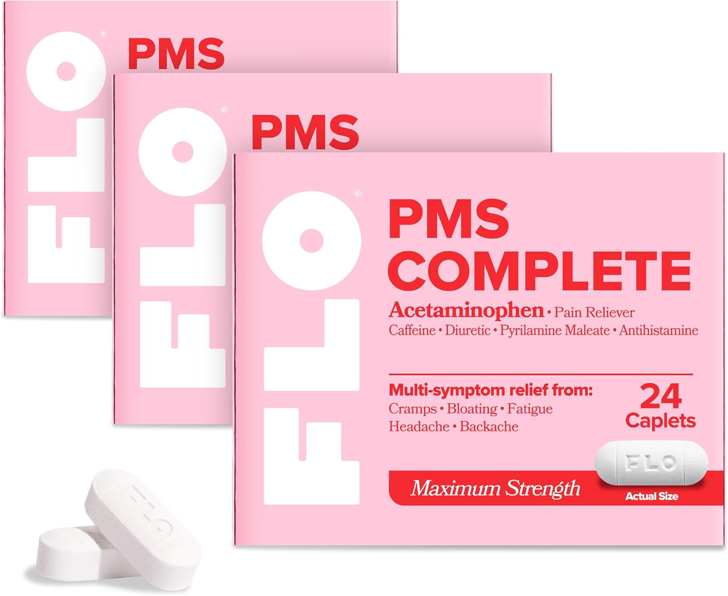 FLO PMS Complete Tablets, Menstrual Pain Relief for Women