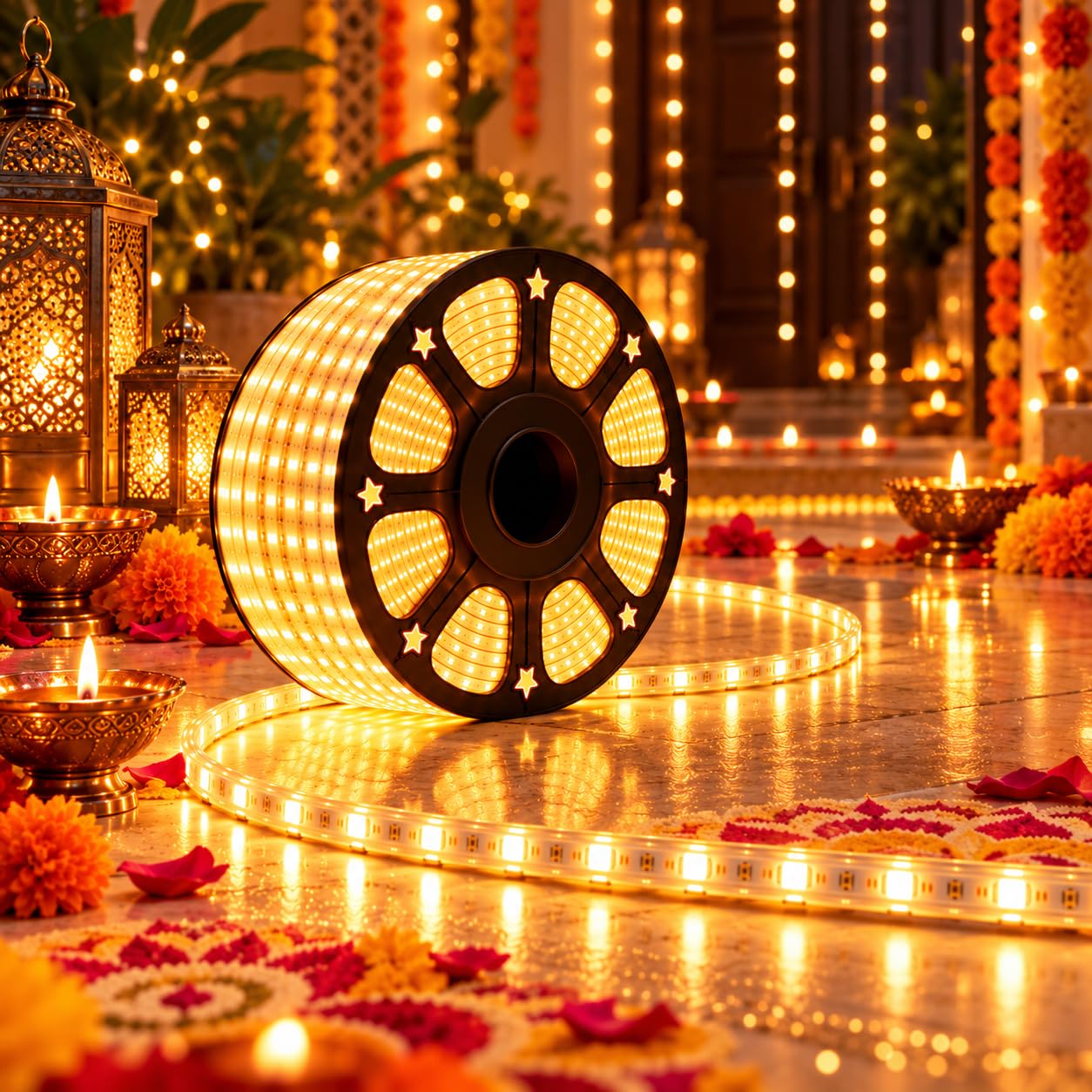 Desidiya Warm White Rope Light - Diwali & Party Decor -1