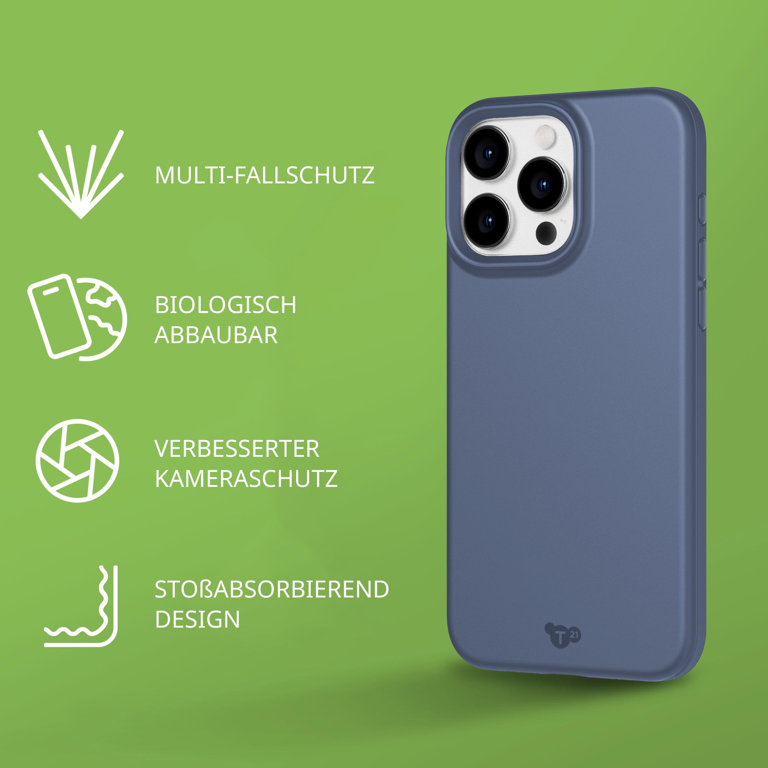 Tech21 EvoLite Handyhülle Für IPhone 15 Pro – Schützt Bis Zu 3 Meter Fallhöhe, In Denimblau