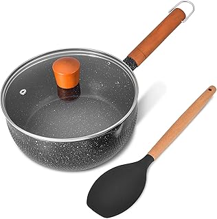 YumCute Home 2.2QT/7.8Inch Janpanese Style Nonstick saucepan with dual pour spout and lid, Multipurpose Pot,Saucepan with ...