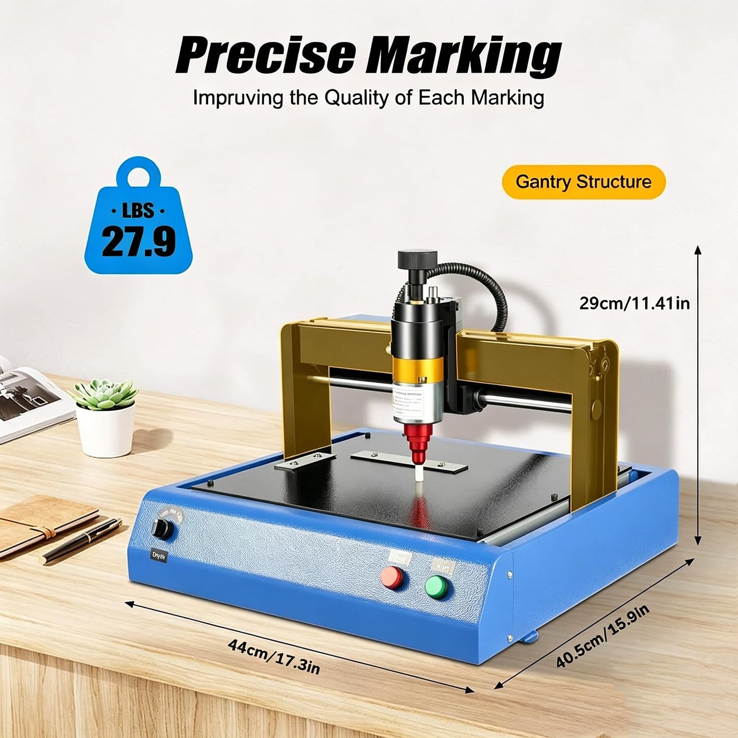 Elektrische Markierungsmaschine, 400 W Dot Peen Gravierer für Metall, markiert Seriennummern, Datum und Zeichen, kompatibel mit Windows XP, 7, 8, 10, 300 x 200 mm Bereich