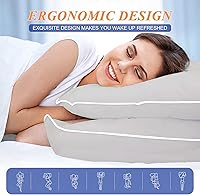 Vista 16 de MZOIMZO Almohadas de cama cómodas de lujo para dormir, tamaño estándar firme, juego de 2, diseño de malla lateral de enfriamiento reforzado