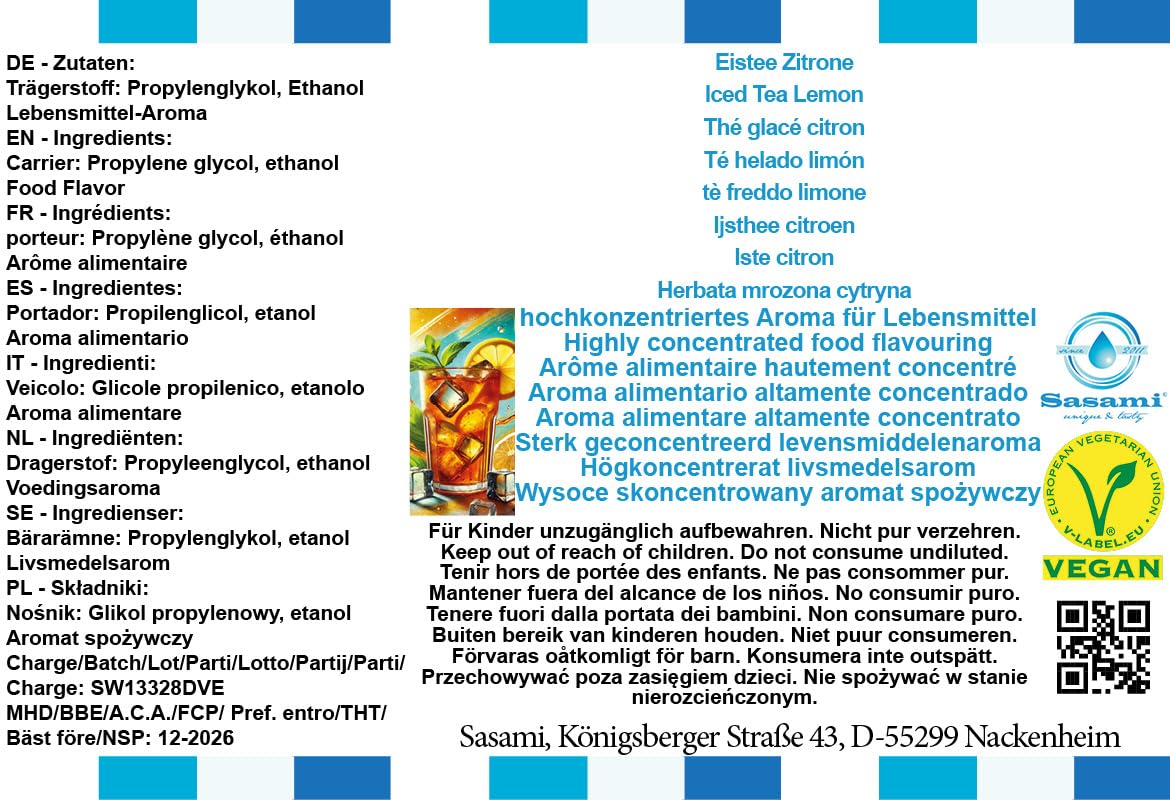 Herbata mrożona cytryna aromat koncentrat – Wegański – Sasami – 100ml