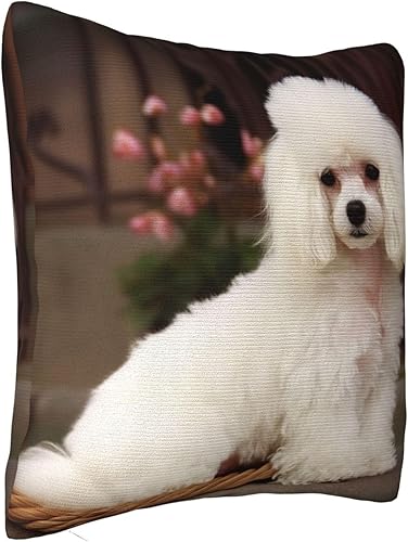 Miniatura 7 de KHiry Fundas de almohada decorativas cuadradas para sofá de 18 x 18 pulgadas, fundas de almohada de doble cara, fundas de almohada de caniche