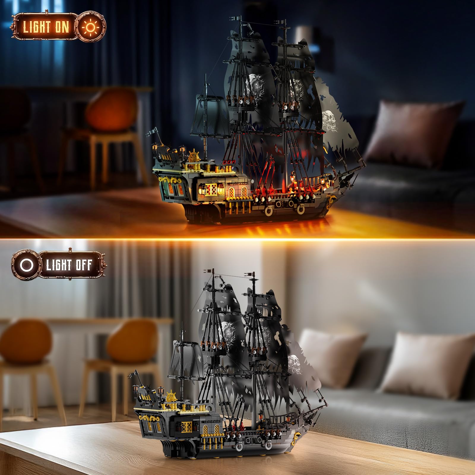 Amazon.com: Brihappen Pirate Ship Model Building Set for Adults