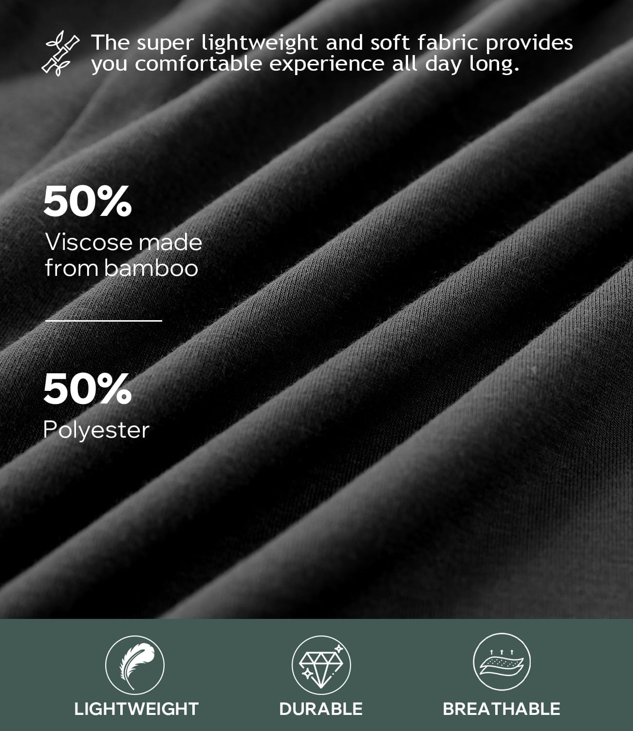 BAMBOO COOL Mens Boxers Durable Comfortable Boxer Shorts for Men Loose Ultra-Soft Men's Underwear (3 or 5 Pack) - Image 4