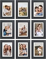 Vista 111 de VCK Paquete de 2 portarretratos de 8 x 10 pulgadas, roble natural, madera de alta gama con vidrio templado, para fotos de 5 x 7 pulgadas