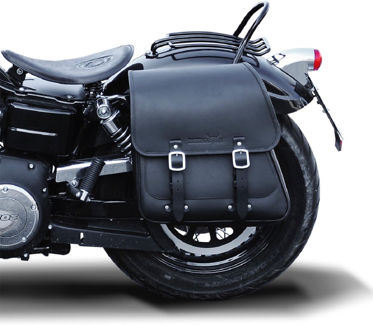 Buffalo BAG SADDLE BAG 'Aspen 25 Litres – Shock Left for Recording – Fits HD Dyna Fat Bob & Dyna Glide Convertible (1991)