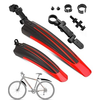 Fahrrad Schutzblech Set 20-26 Zoll   Kinderfahrrad Schutzblech Vorne Hinten Verstellbarer Spritzschutz f r MTB Mountainbike Cityrad Schnelle Montage ohne Werkzeug PP Material