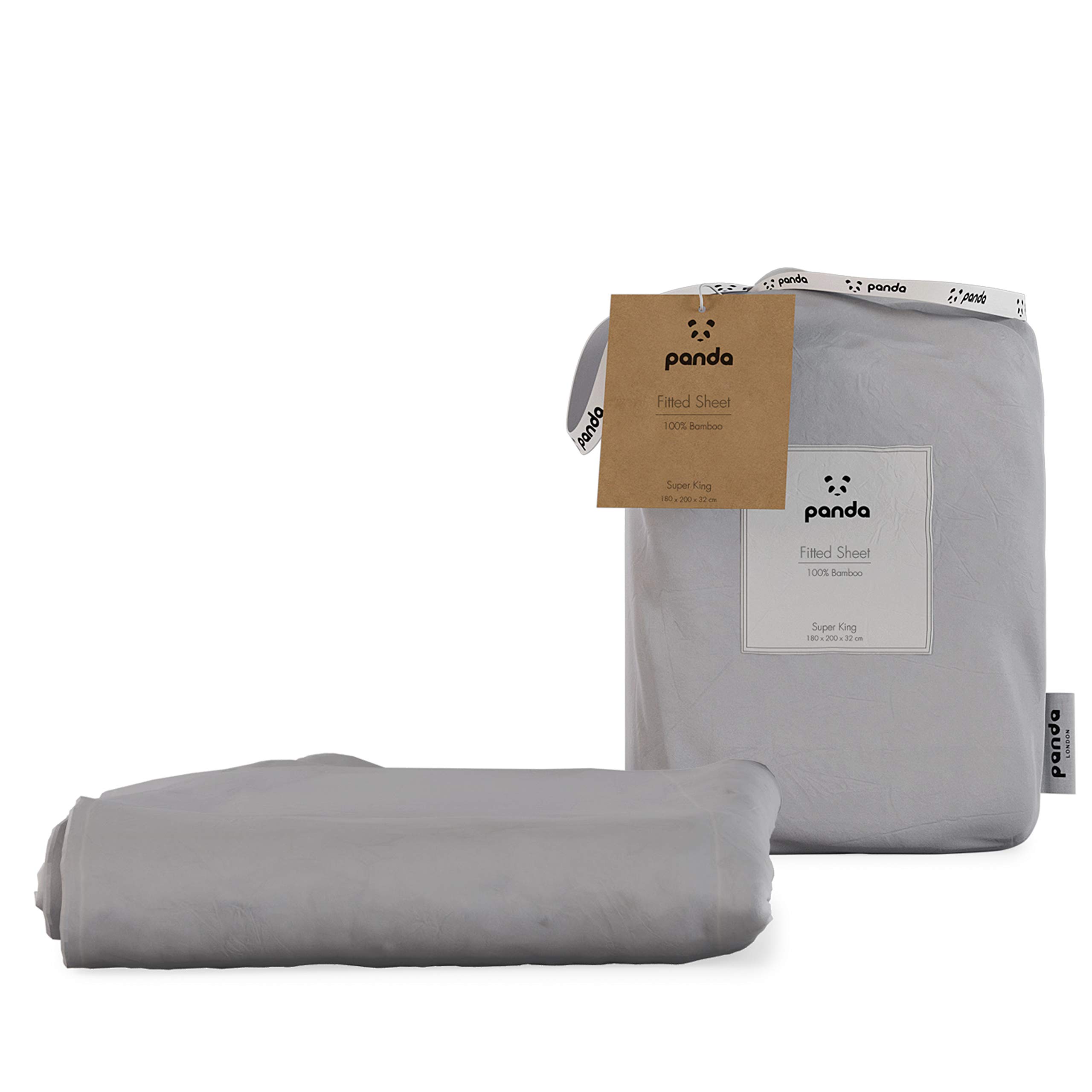 Panda Quiet Grey Panda® 100% Bamboo Organic Duvet Cover - Uk Super King, | Breathable, Hypoallergenic, Antibacterial | High Thread Count | Natural Choice For Skin & Hair | Thermoregulating, Quality Sleep