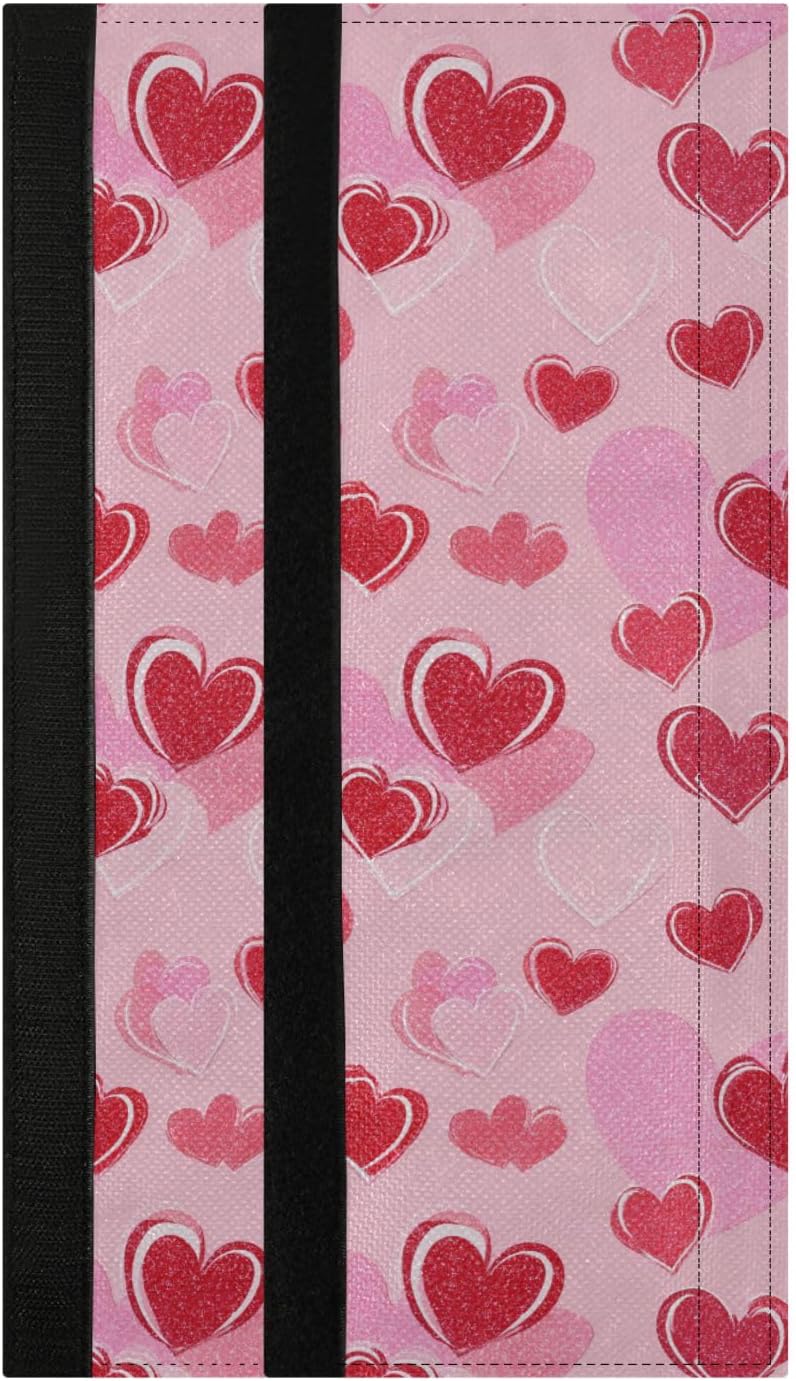 Dussdil Hearts Valentine Refrigerator Door Handle Covers Stars Pattern Romantic Love Kitchen Appliances Gloves Handles Set of 2 Antiskid Fridge Microwave Dishwasher Door Cloth Protector
