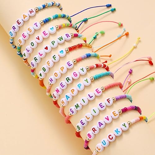 Miniatura 6 de Long tiantian Kit de 1400 cuentas de letras coloridas, 0.16 x 0.27 pulgadas, 28 estilos de cuentas del alfabeto, cuentas coloridas y cuentas de