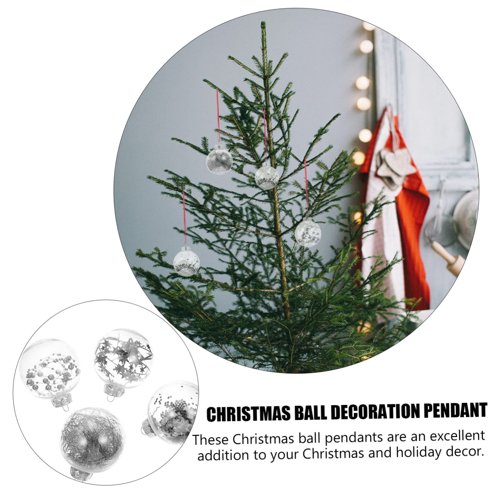Alipis Hängende Weihnachtskugel Dekoration Weihnachtsbaumkugeln zum Aufhängen Festliche Hängekugel für Weihnachtsdeko Leicht und Langlebig für Fotos Zufälliger Stil