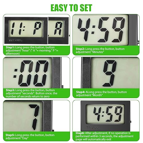 Miniatura 5 de Linkstyle 2 relojes digitales para tablero de instrumentos de automóvil, mini reloj para automóvil, camión, horario, reloj digital electrónico para