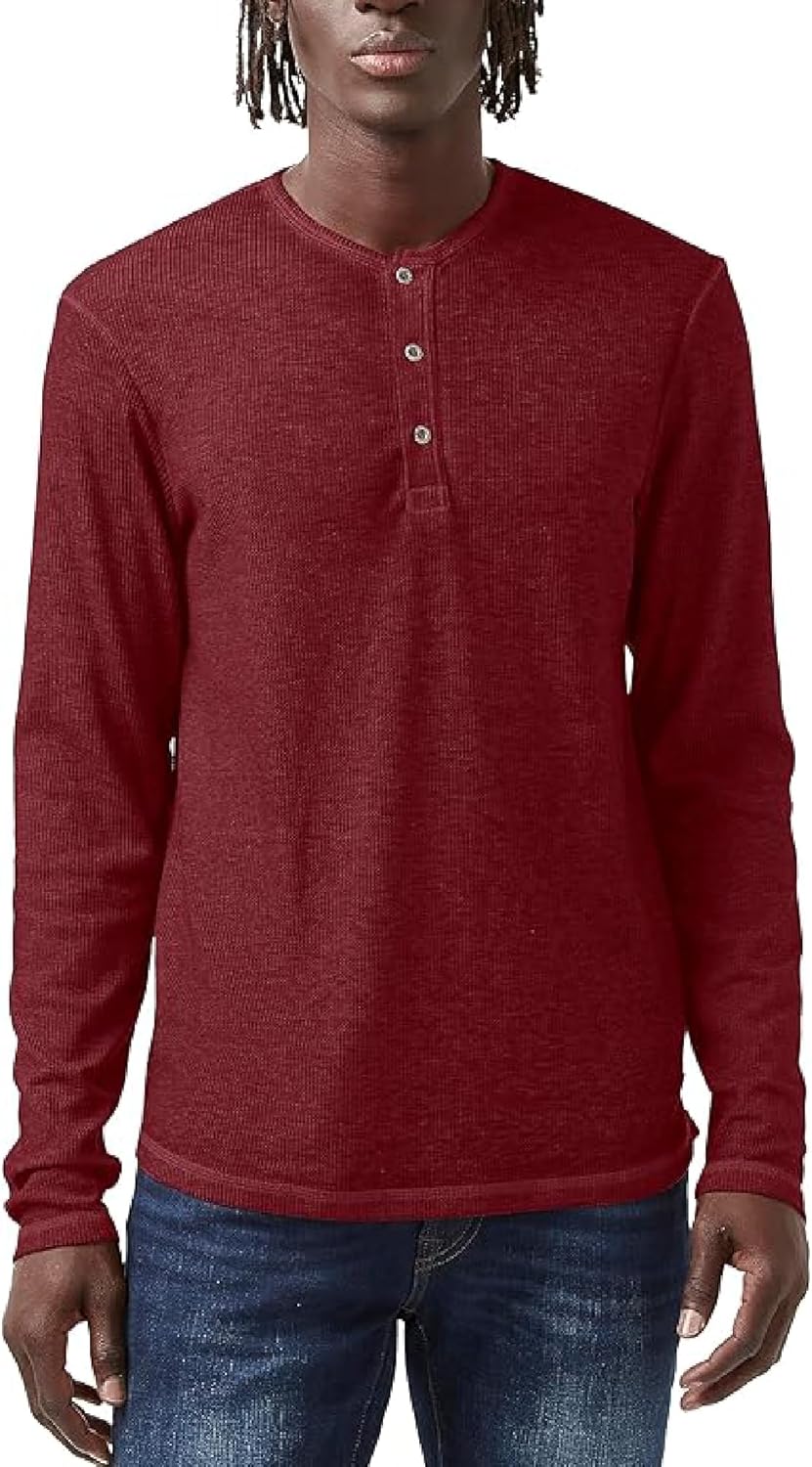 Buffalo David Bitton Mens Long Sleeve Henley