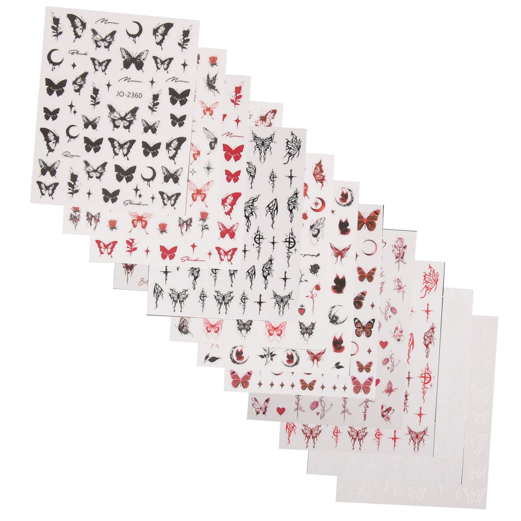 5 Set Adesivi Per Unghie Tema Stickers Per Nail Art Decorazioni Unghie Autoadesive Design Per Feste 12 Fogli*5
