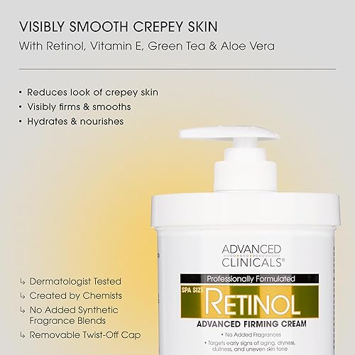 Miniatura 2 de Advanced Clinicals - Loción corporal con retinol y crema hidratante facial | Visible cuidado antienvejecimiento con retinol para mujer y hombre, 1 -
