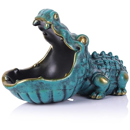 Alligator Statue Key Bowl, Fun Animal Statue Candy Dish for