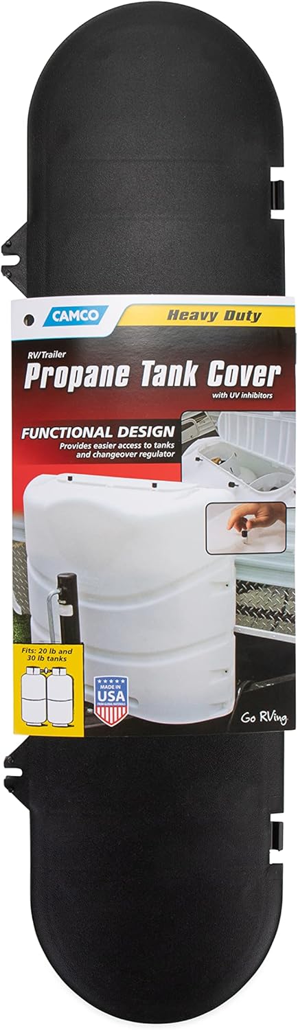 Camco Replacement Cap Kit for Propane Tank Cover | Includes Attachment Hardware | Black (21017)