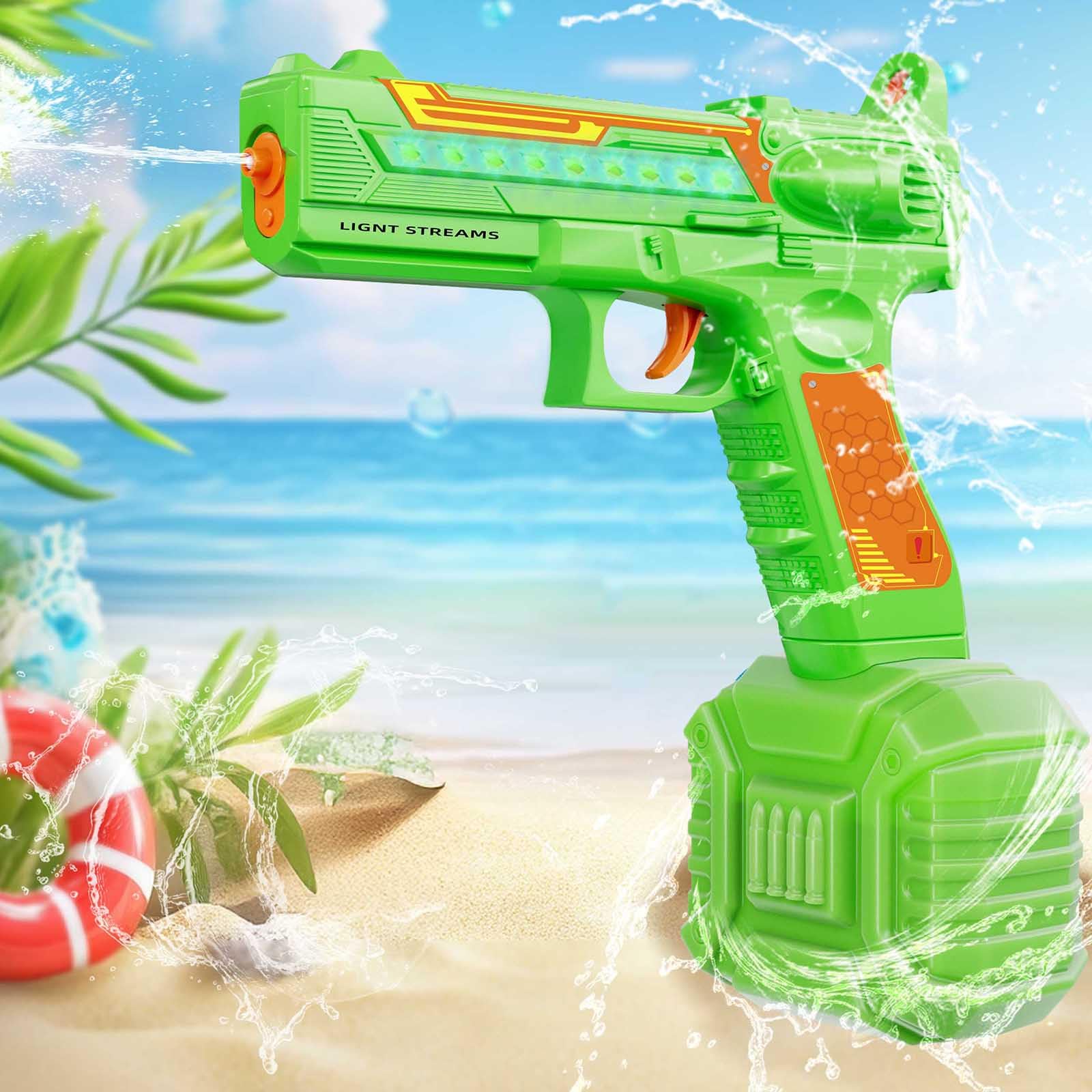Pistola ad Acqua Elettrica, Pistole Giocattolo ad Acqua 32FT Super potente, Alta Capacità Fucile ad Acqua Elettrico Elettriche Giocattolo per Bambini e Adulti Giardino Piscina Spiaggia(Verde)