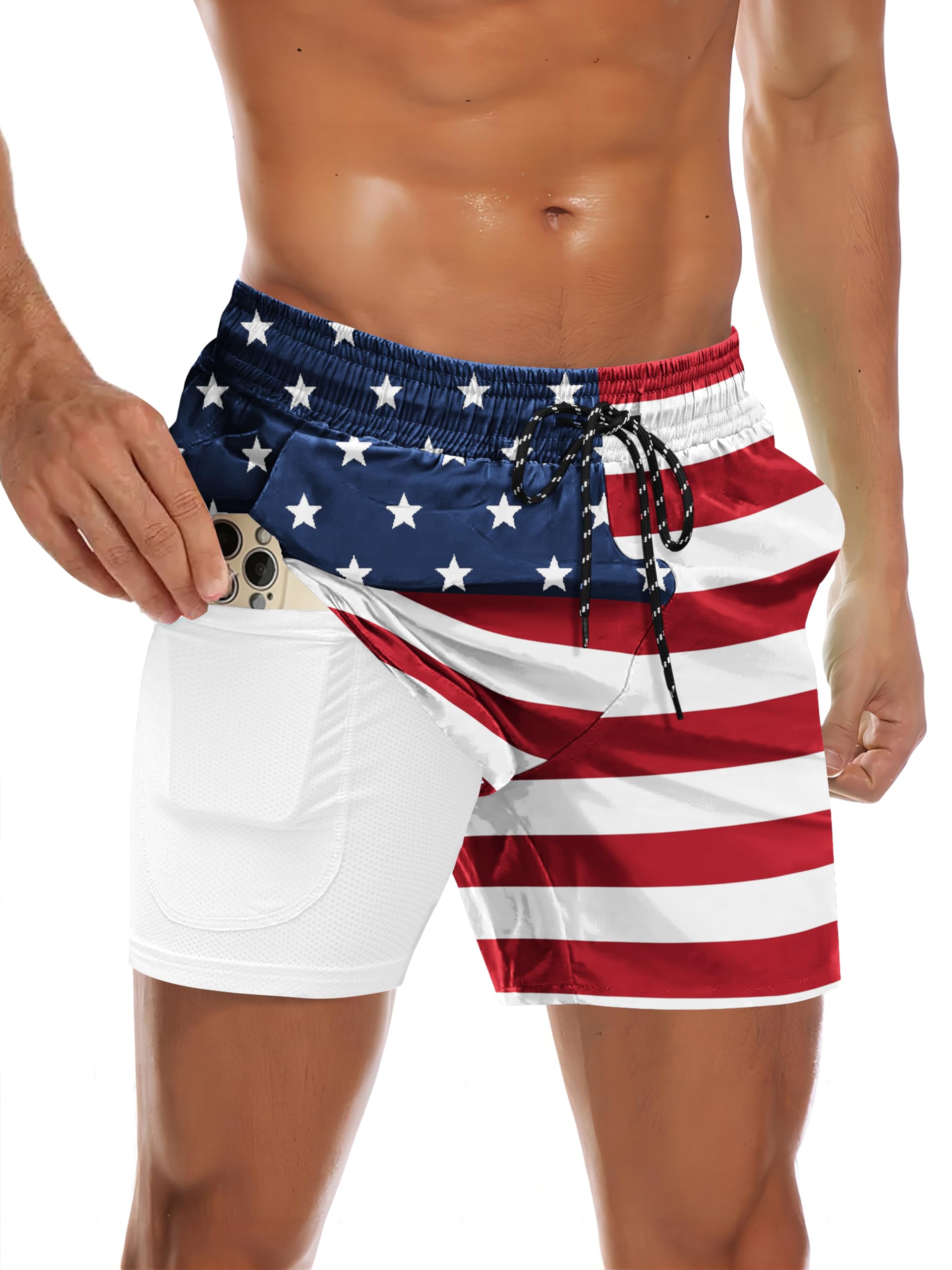 COOFANDY Men's Swim Trunks Quick Dry Bathing Suit with Pockets Swimwear Beach Board Short Swimsuit S-XXL