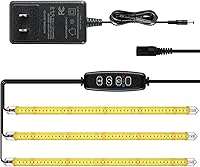 Vista 22 de iPower Luces LED de Crecimiento con Lámpara de Espectro Completo para Plantas de Interior, Función de Temporización de 3 Modos, 3 Tubos, Rojo y Azul