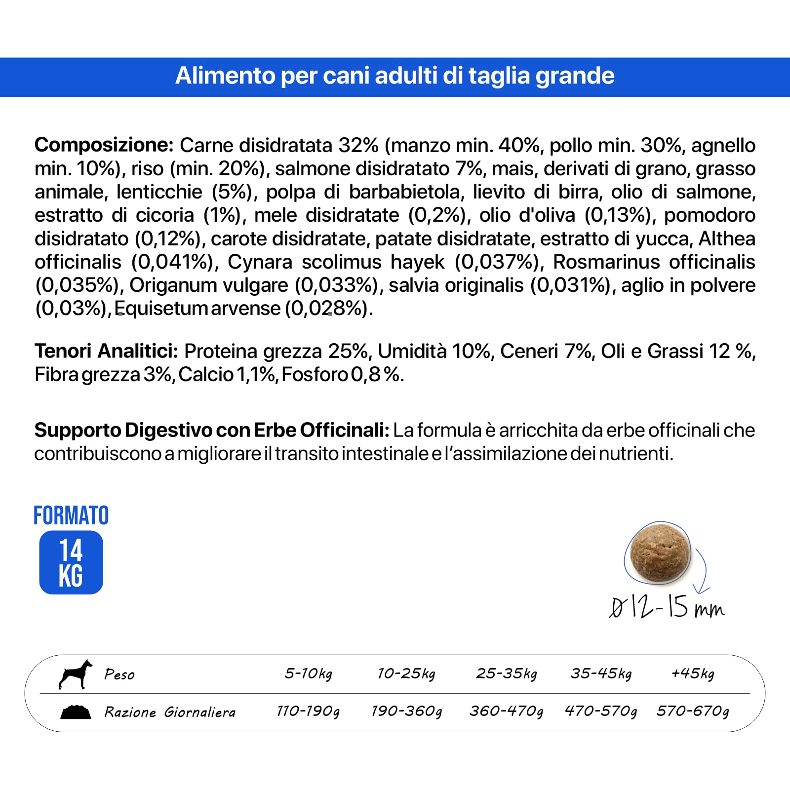 Althea Mare e Monti, Cibo per Cani, Taglia Media/Grande - 14000 gr