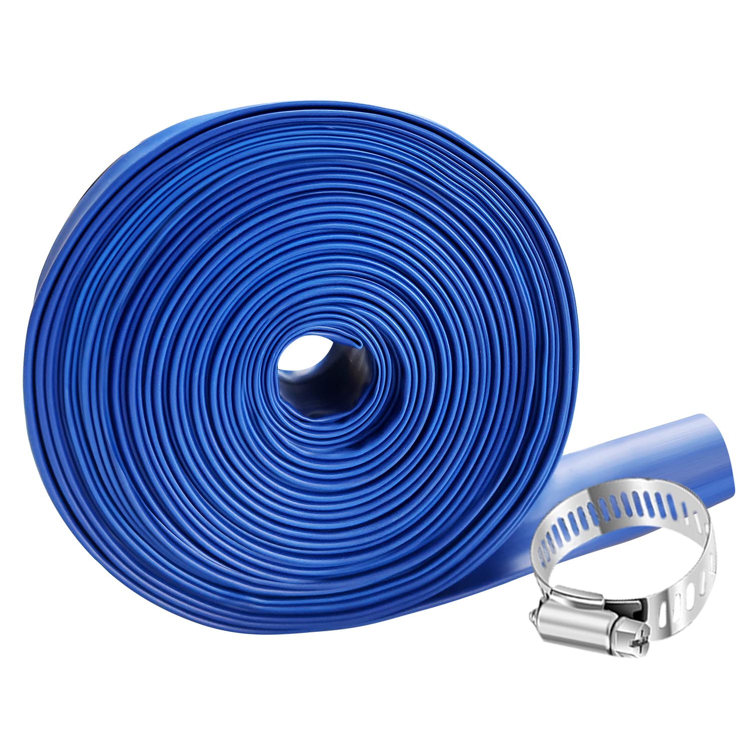 YASHINE PVC HOSE 2inch*100ft，Pool Backwash Hose，Heavy Duty Reinforced Blue PVC Lay Flat Water ，For Swimming Drain Pools and Clean Filters,with 1 Clamp (B0BW2Y6ZZ1) Amazon Price History, Amazon Price Tracker