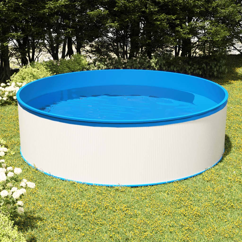 vidaXL Piscina con skimmer sospesa e pompa piscina fuori terra giardino piscina a spruzzi all'aperto Cortile 350x90 cm Bianco