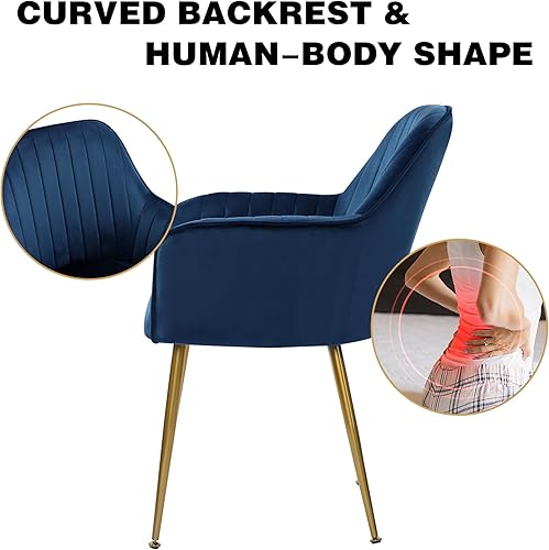 Miniatura 31 de thksbought Juego de 2 sillas de terciopelo y sillas decorativas tapizadas con patas chapadas en oro para sillas de sala de estar (gris) Conjunto