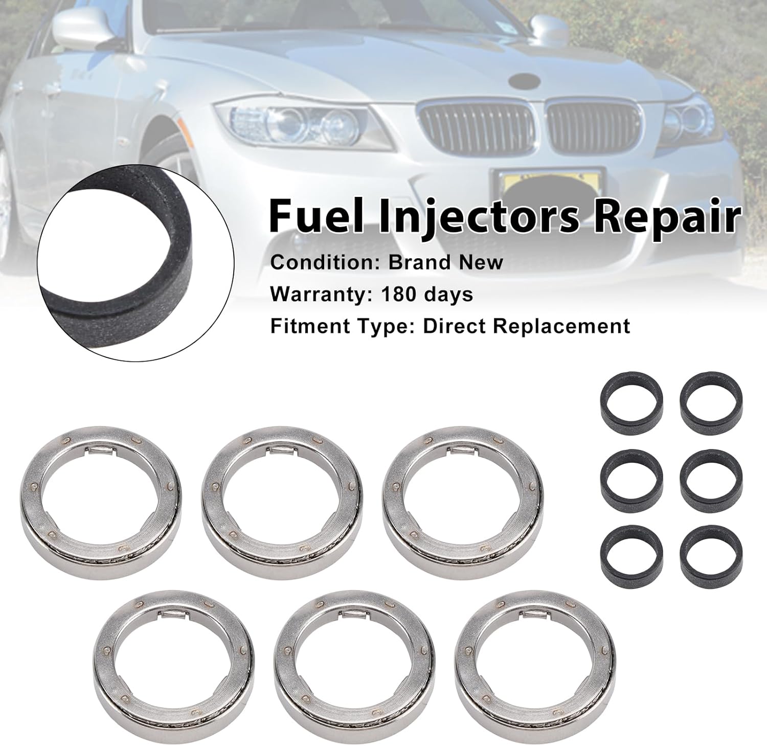 12Pcs Fuel Injectors Repair Kit #13537591006, 13537577649 Fit For BMW 335i 535i X5 X6 640i 740Li 750Li Alpina B7 B7L 550i 650i ActiveHybrid 3 5